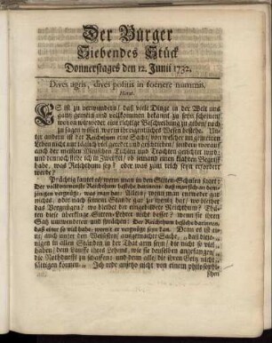 Siebendes Stück Donnerstages den 12. Junii 1732.