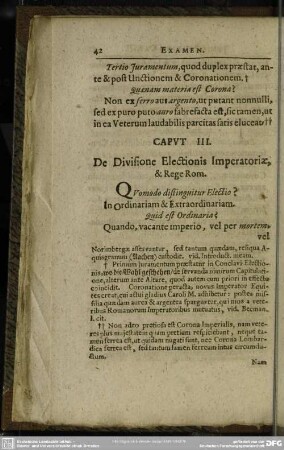 Caput III. De Divisione Electionis Imperatoriae, & Rege Rom.