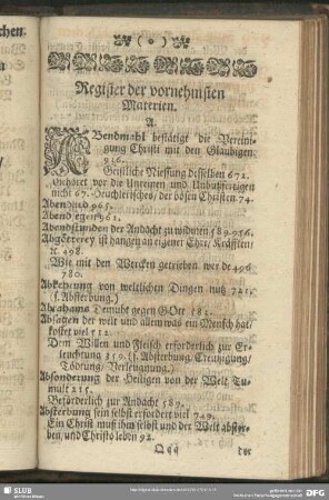 Register der vornehmsten Materien