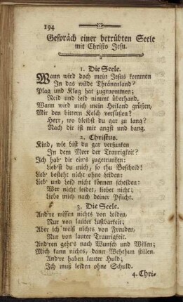 Gespräch einer betrübten Seele mit Christo Jesu.