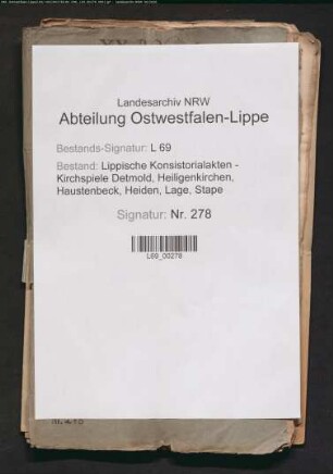 Besetzung der Pastorenstelle