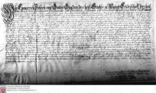 Emmerich Joseph Kurfürst v. Mainz belehnt mit Birkenau Philipp Franz Freiherr Wambold v. Umstadt