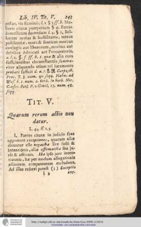 LIB. IV. TIT. V. Quarum rerum actio non datur