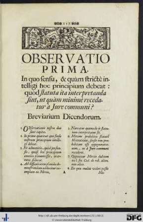 Observatio Prima.