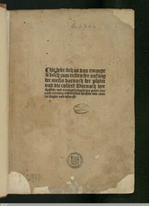 Epistolae et Evangelia (Plenarium), dt.