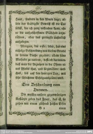 Eine Beschreibung vom Brennen