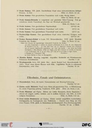 Elfenbein-, Email- und Oelminiaturen (Nr. 47-132)