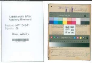 Entnazifizierung Wilhelm Glass , geb. 08.11.1888 (Lagerist)