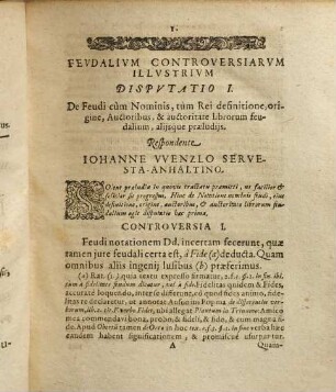 Fevdales Controversiae Illvstres