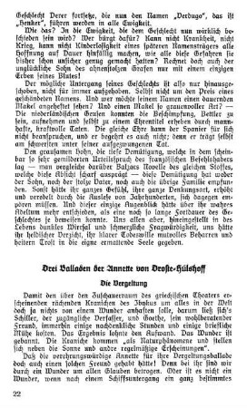 Drei Balladen der Annette von Droste-Hülshoff