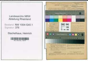 Entnazifizierung Heinrich Stachelhaus , geb. 28.09.1898 (Justizsekretaer)