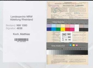 Entnazifizierung Matthias Koch, geb. 12.11.1892 (Steuerberater)