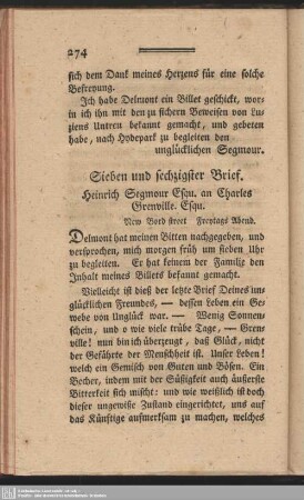 Sieben und sechzigster Brief