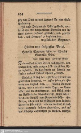 Sieben und sechzigster Brief