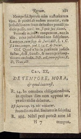 Cap. XX. De Tempore, Mora, & quod interest.