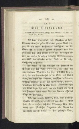 XXIV. Die Vorsehung.