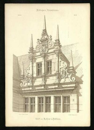 Giebel am Rathaus in Heilbronn.