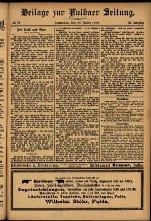 Zweite Ausgabe vom Samstag, den 28. März 1896.