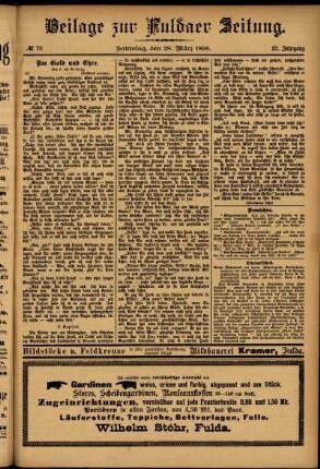 Zweite Ausgabe vom Samstag, den 28. März 1896.
