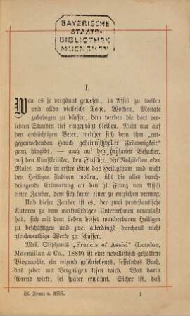 Der Apostel der Armuth, St. Franciscus von Assisi, ein Befreier und Reformator im Geiste der katholischen Kirche : Eine Studie zu Ehren des lieblichen Heiligen von C. P. [Umschlagtitel:] (St. Franciscus von Assisi. Eine Studie zu Ehren des lieblichen Heiligen von C. P.)