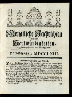 Herbstmonat, MDCCLXIII