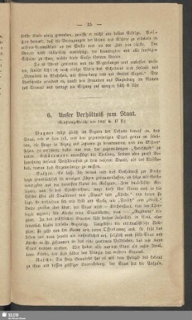 6. Unser Verhältniß zum Staat