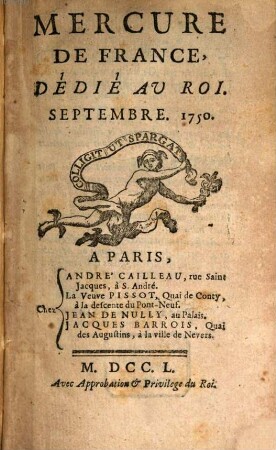 Mercure de France. 1750, 9