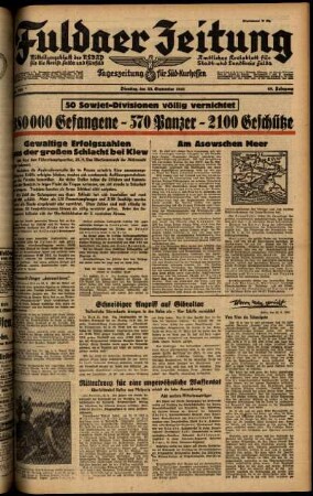 Ausgabe vom Dienstag, den 23. September 1941.