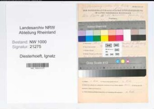 Entnazifizierung Ignatz Diesterhoeft, geb. 26.01.1915 (Polizeianwaerter)