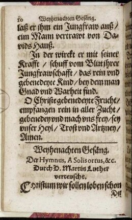 Weynachten Gesäng.
