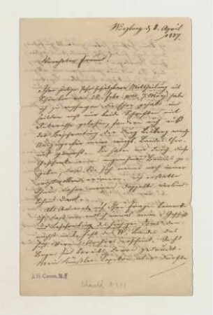 Brief von Carl Gottfried Scharold an Joseph Heller
