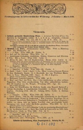 Antiquariats-Kataloge : Katalog ... des Antiquarischen Bücherlagers von Gilhofer & Ranschburg, Buchhandlung und Antiquariat, 46