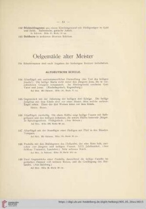 Oelgemälde alter Meister (Nr. 164-196)