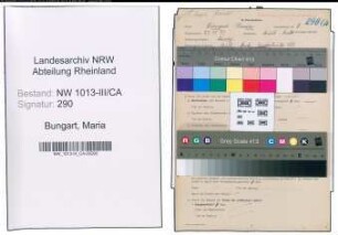 Entnazifizierung Maria Bungart , geb. 23.10.1891 ()