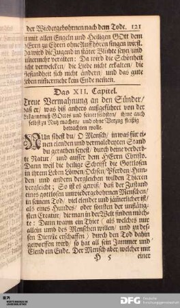 Das XII. Capitel. Treue Vermahnung an den Sünder...