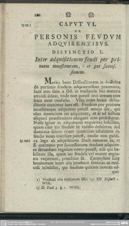 Caput VI. De Personis Feudum Adquirentibus