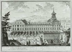 Prospekt des hochfürstlichen Gebäudes zu Mirabell in Salzburg, wie solches von Mittag zu anzusehen