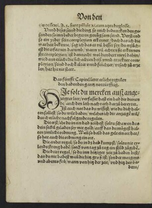 Das fünfft Capitel leret etliche regulen den badenden gantz nottürfftig.