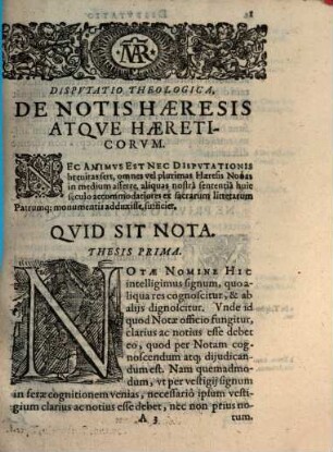 Dispvtat. Theolog. De Notis Haeresvm Et Haereticorvm