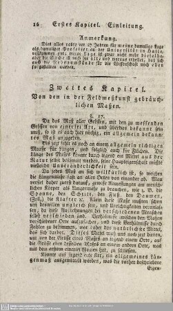 Zweites Kapitel. Von den in der Feldmeßkunst gebräuchlichen Maßen