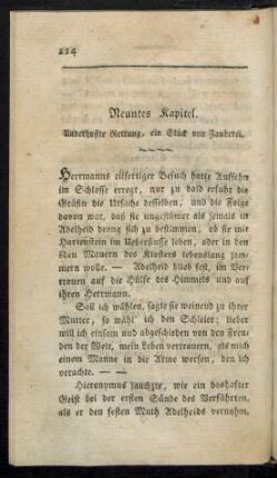Neuntes Kapitel. Unverhoffte Rettung, ein Stück Zauberei.