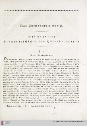 Erste Abtheilung: Kirchengeschichte des Oberrheingaues