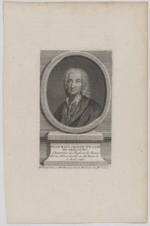 Bildnis des Jean Bapt. Joseph Willart de Grécourt