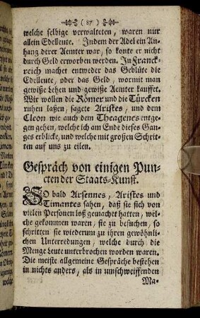 Gespräch von einigen Puncten der Staats-Kunst.