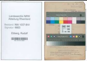 Entnazifizierung Rudolf Ebberg , geb. 15.01.1887 (Zollinspektor)