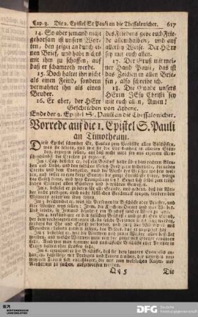 Die erste Epistel St. Pauli an Timotheum.