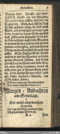 Morgen-Andachten am Sonntage
