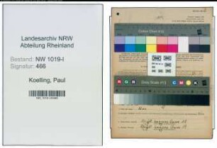 Entnazifizierung Paul Koelling , geb. 29.05.1910 (Schlosser)
