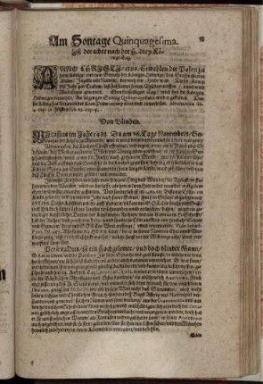 Am Sontage Quinquagesima. Ist der achte nach der H. drey Könige Tag