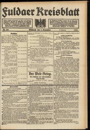 Ausgabe vom Mittwoch, den 01. Dezember 1915.